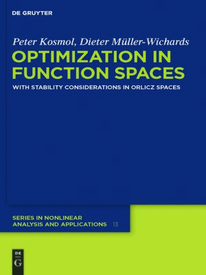 cover image of Optimization in Function Spaces